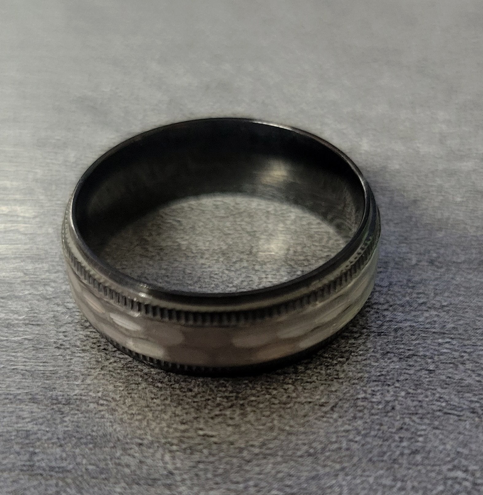 Personalized Men's Hammered Titanium Wedding Ring - Wedding Ring For Guys