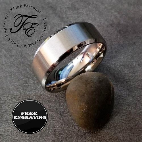 Engraved Men's Silver Wedding Band - Engraved Silver Wedding Ring