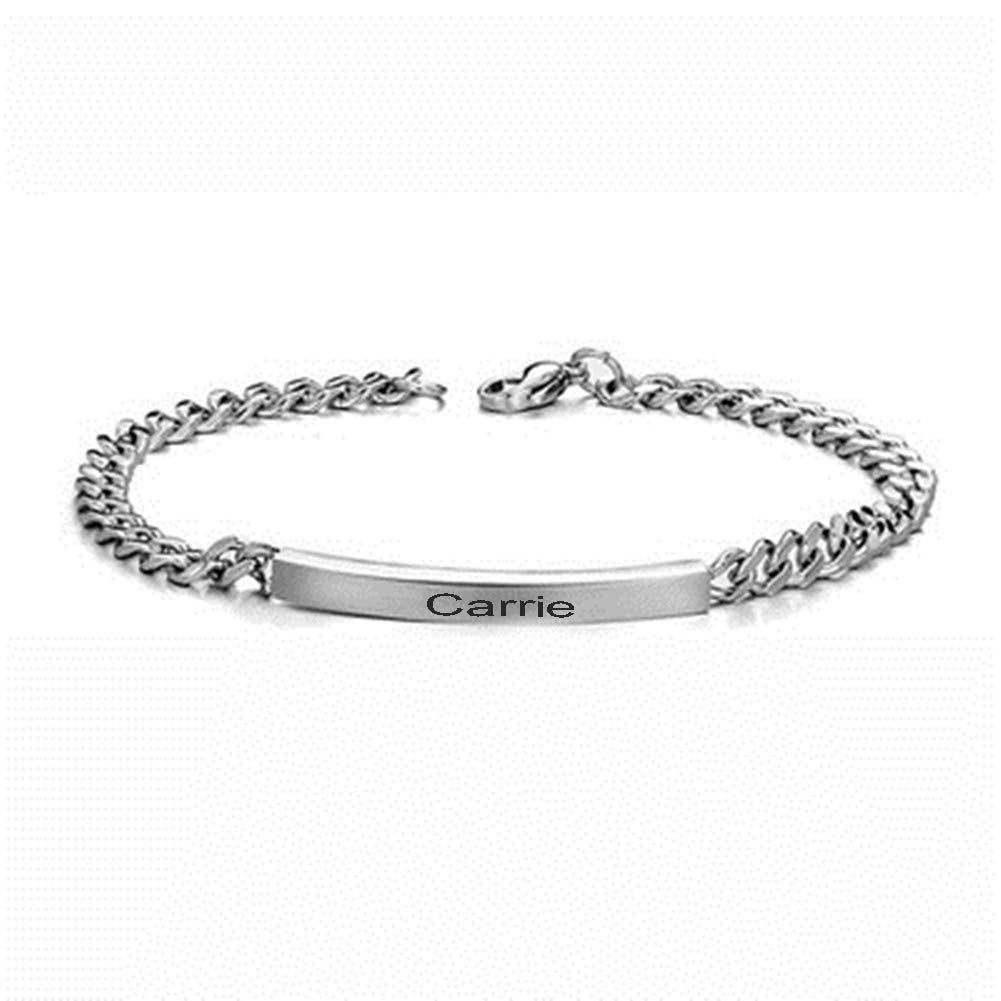 Personalized Couples Bracelets - Matching His and Hers Steel Bracelets