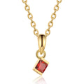 1 Birthstone Elegant Square Stone Mother's Necklace