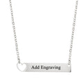 Personalized Engraved Bar Name Necklace - Heart Cut Out