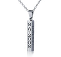Personalized 4 Sided Bar Necklace - Engraved on 4 Sides - 4 Colors Available