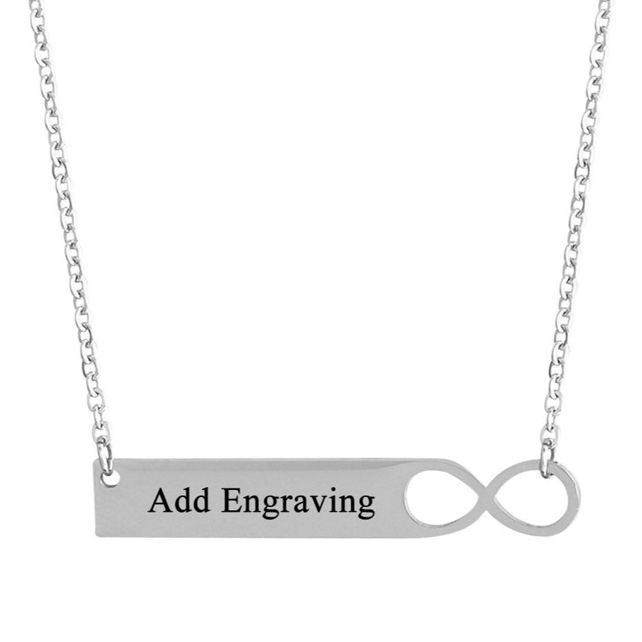 Personalized Engraved Infinity Bar Name Necklace