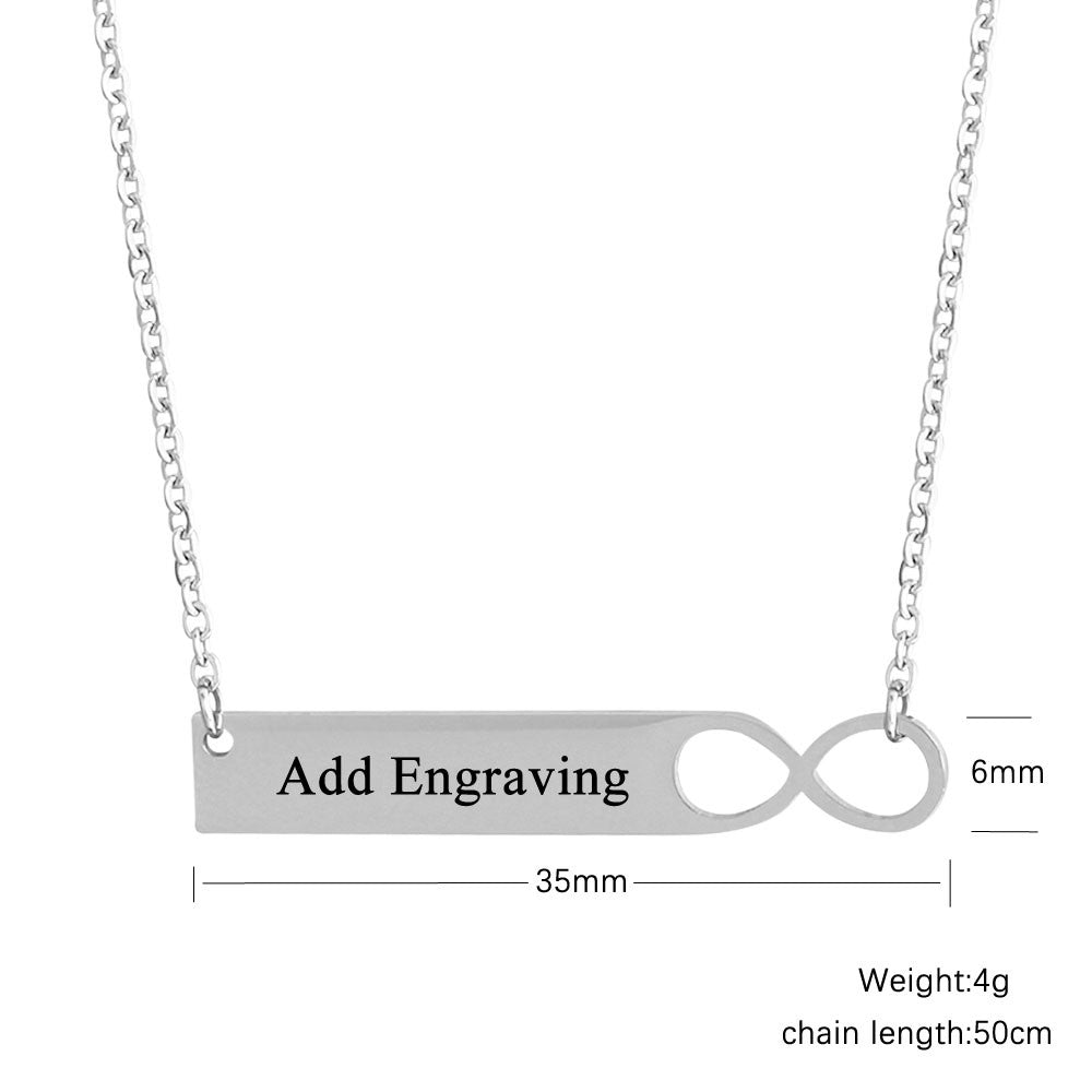 Personalized Engraved Infinity Bar Name Necklace