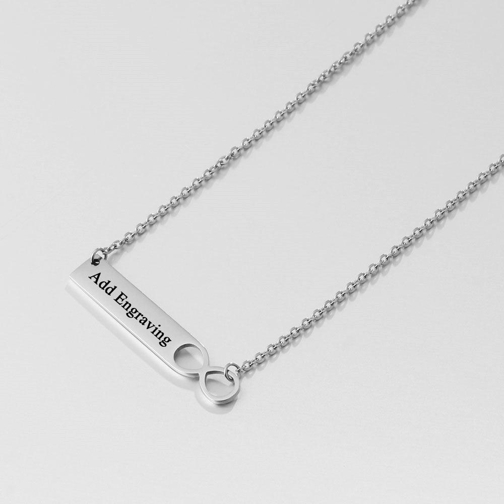 Personalized Engraved Infinity Bar Name Necklace