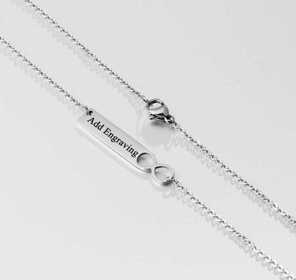 Personalized Engraved Infinity Bar Name Necklace