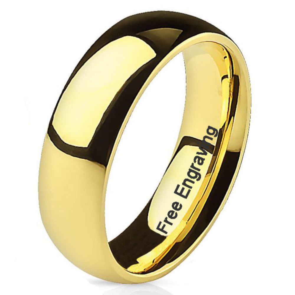 Engraved Men's Gold Wedding Ring - Engraved Men's Ring Handwriting Ring