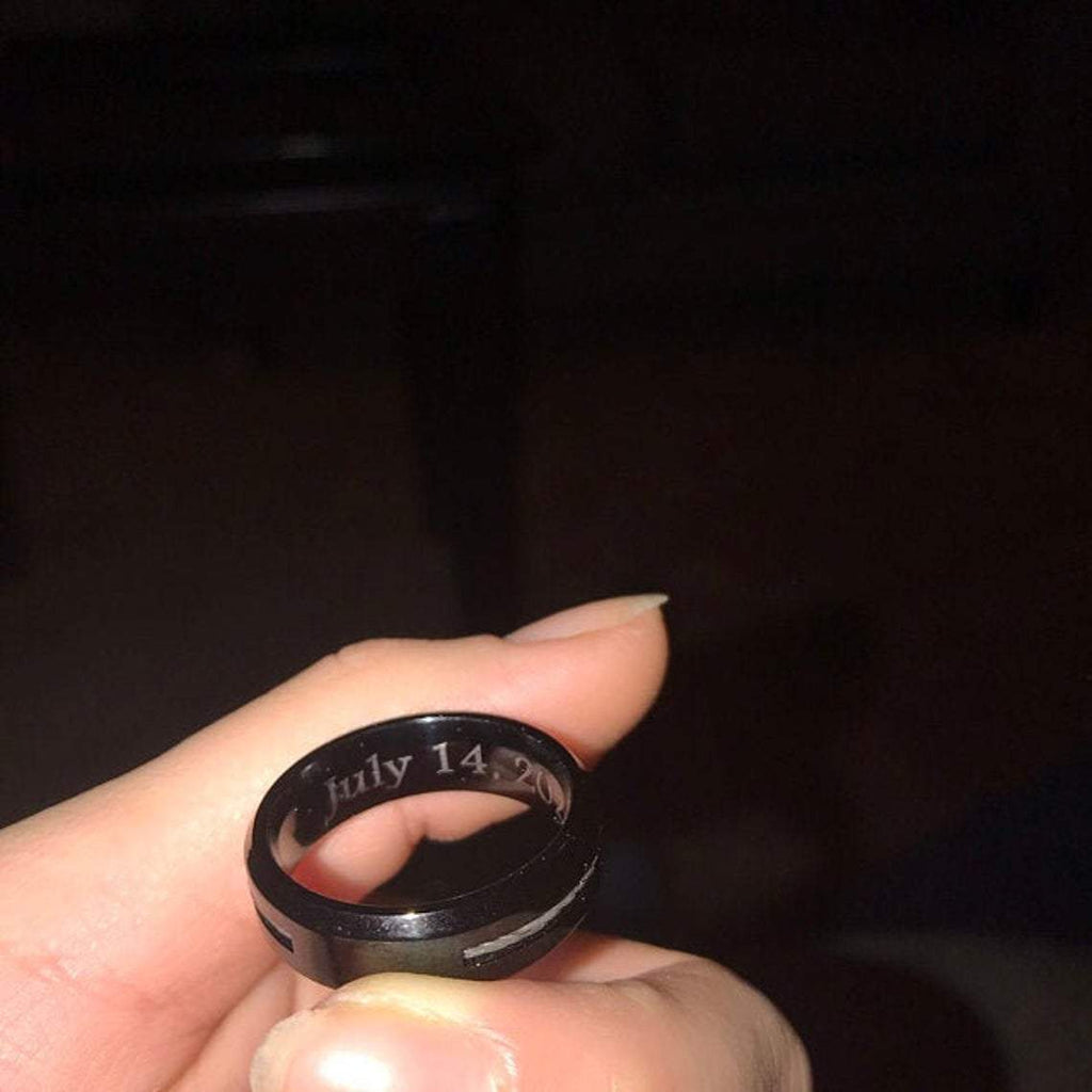 Personalized Wire Cable Promise Ring For Men - Handwriting Ring