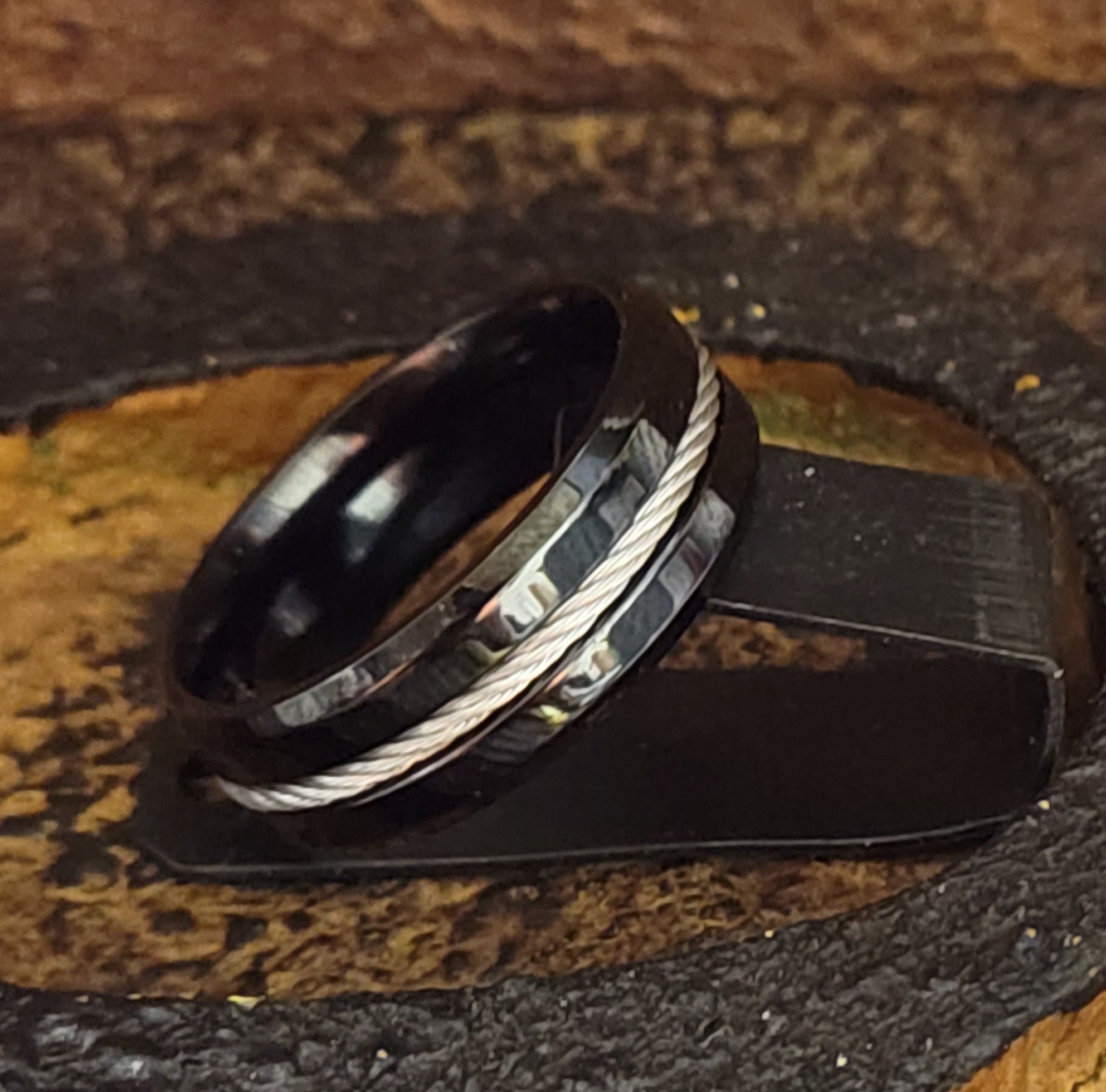 Personalized Wire Cable Promise Ring For Men - Handwriting Ring