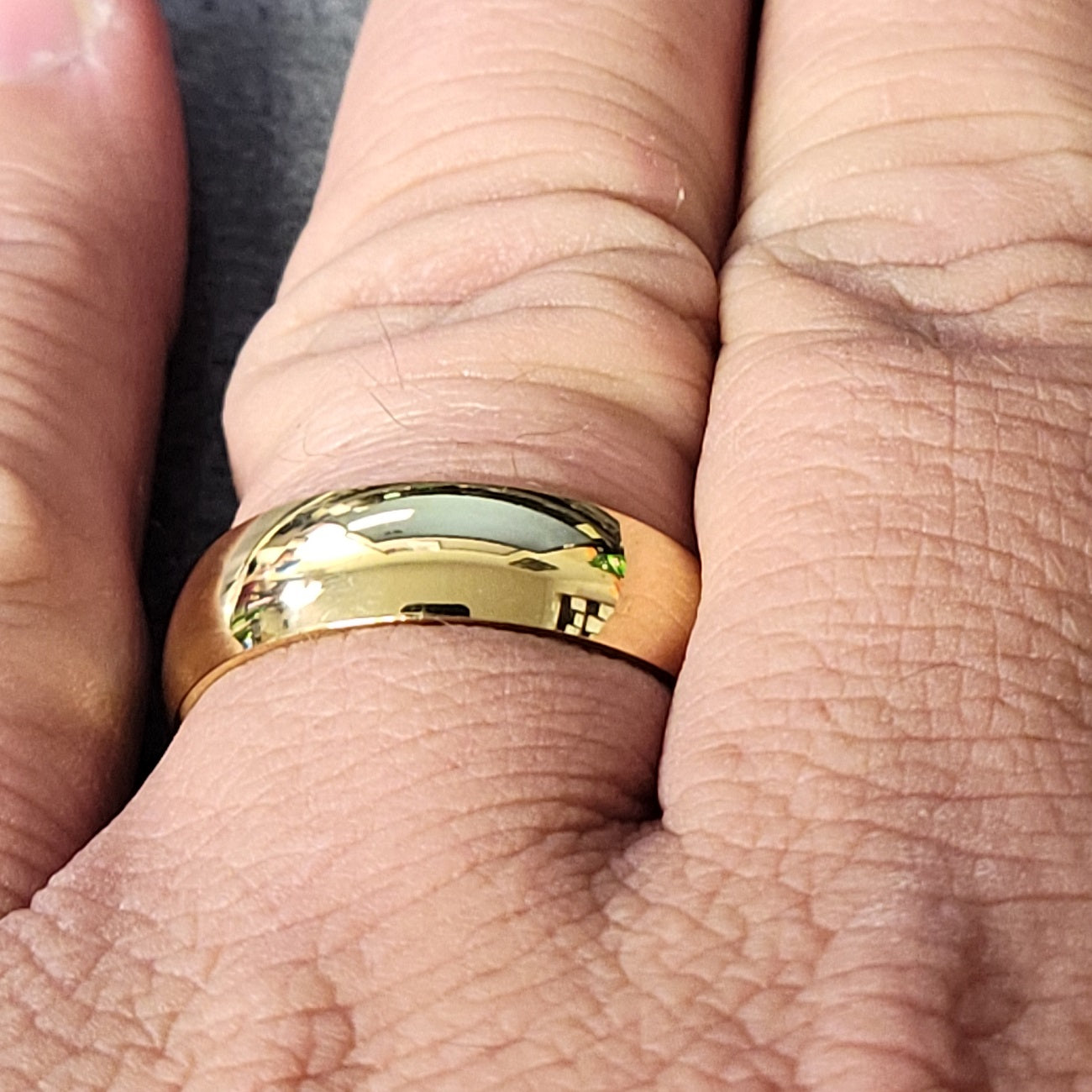 Engraved Men's Gold Wedding Ring - Engraved Men's Ring Handwriting Ring