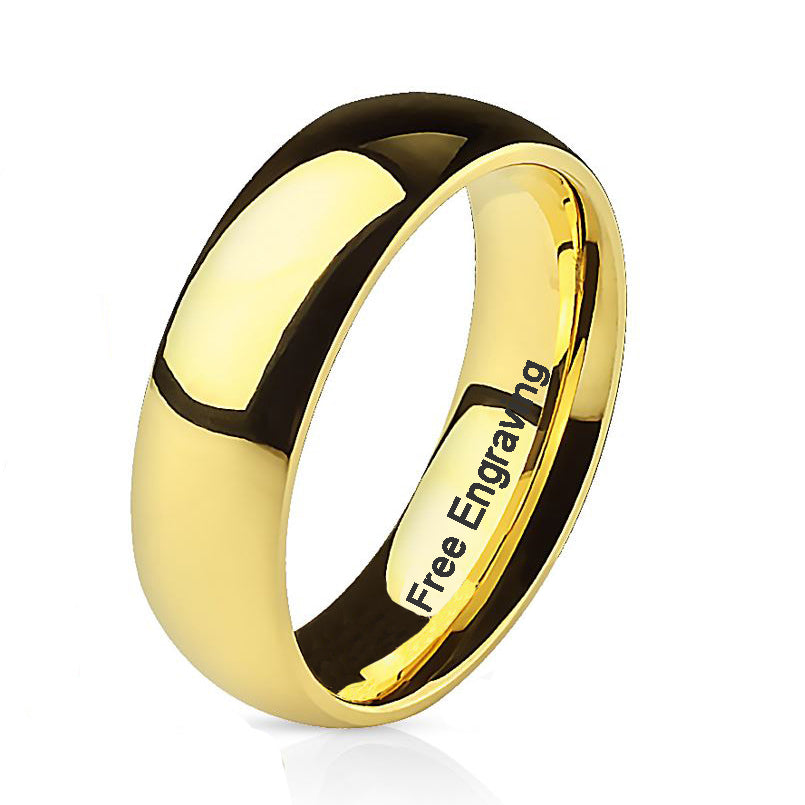 Engraved Men's Gold Wedding Ring - Engraved Men's Ring Handwriting Ring