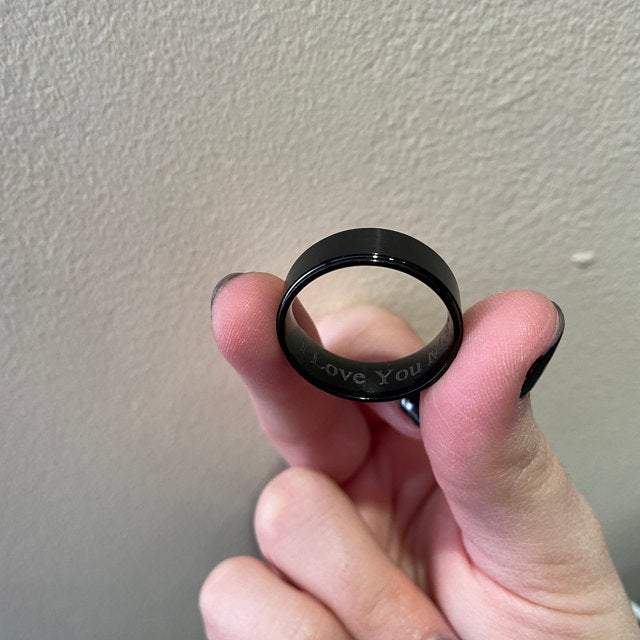 Personalized Men's Matte Black Promise Ring