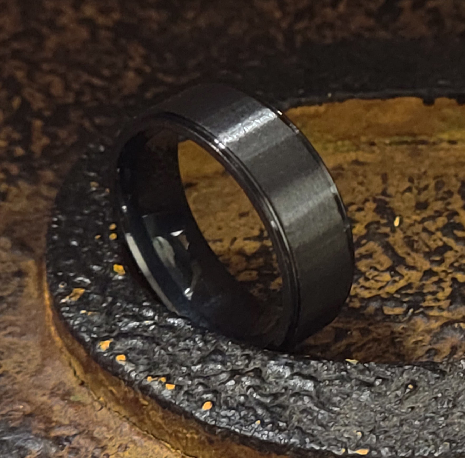 Personalized Men's Matte Black Promise Ring