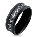 Personalized Black Grooved Masonic Compass Ring Engraved Free Mason