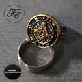 Personalized Ornate Master Mason Ring Engraved Free Mason Ring