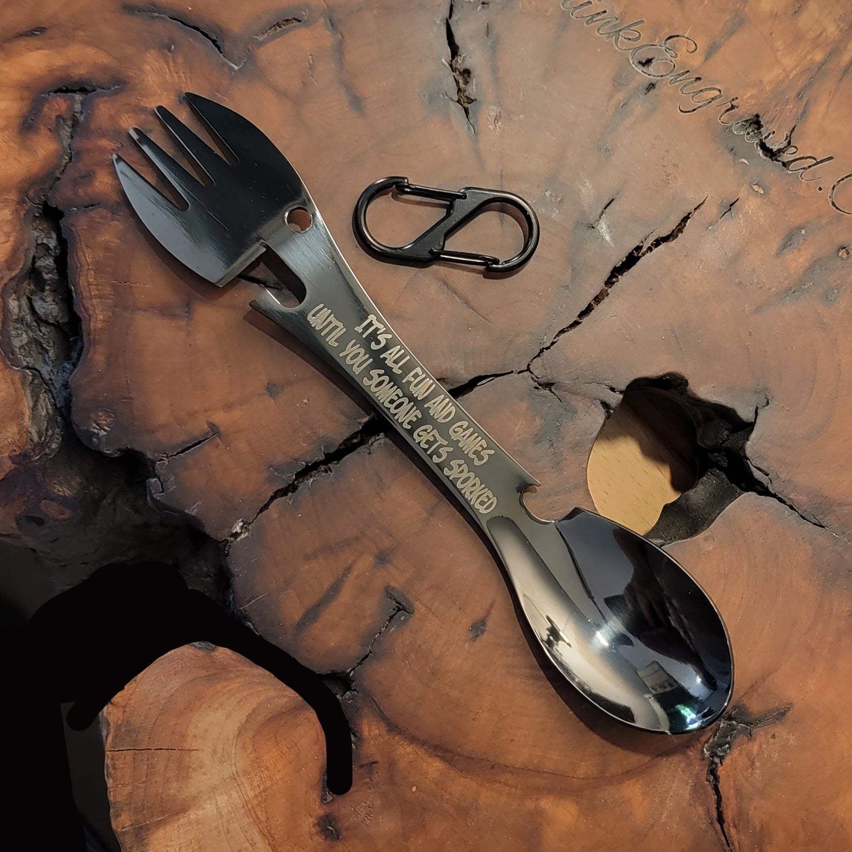 Personalized Camping Spork - Engraved Camping Knife, Spoon Fork