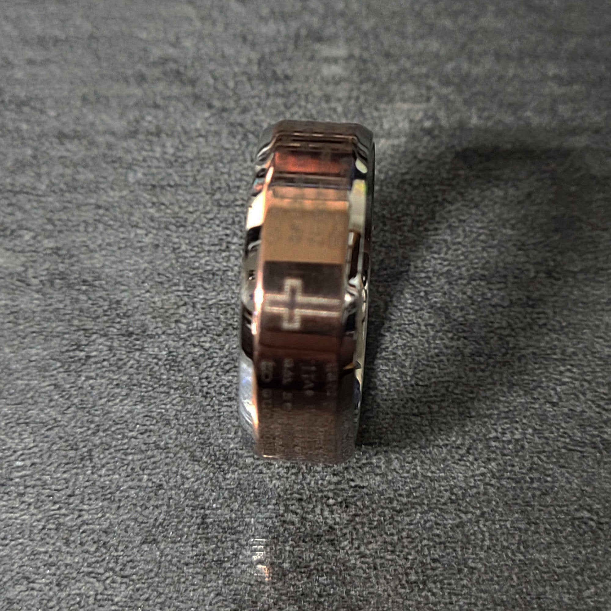 Custom Engraved The Lord's Prayer Engraved Christian Cross Purity Ring
