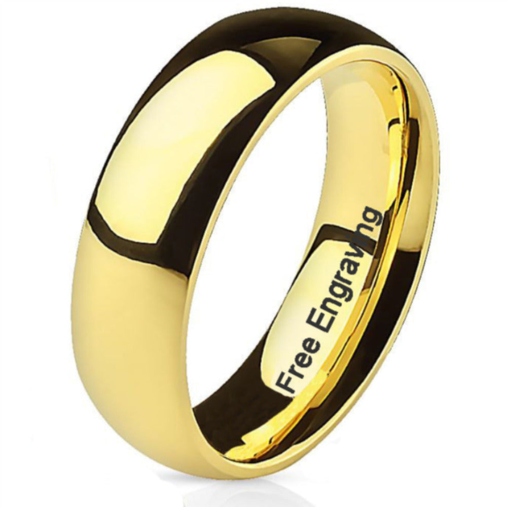 Engraved Men's Gold Titanium Promise Ring - Promise Ring For Guys