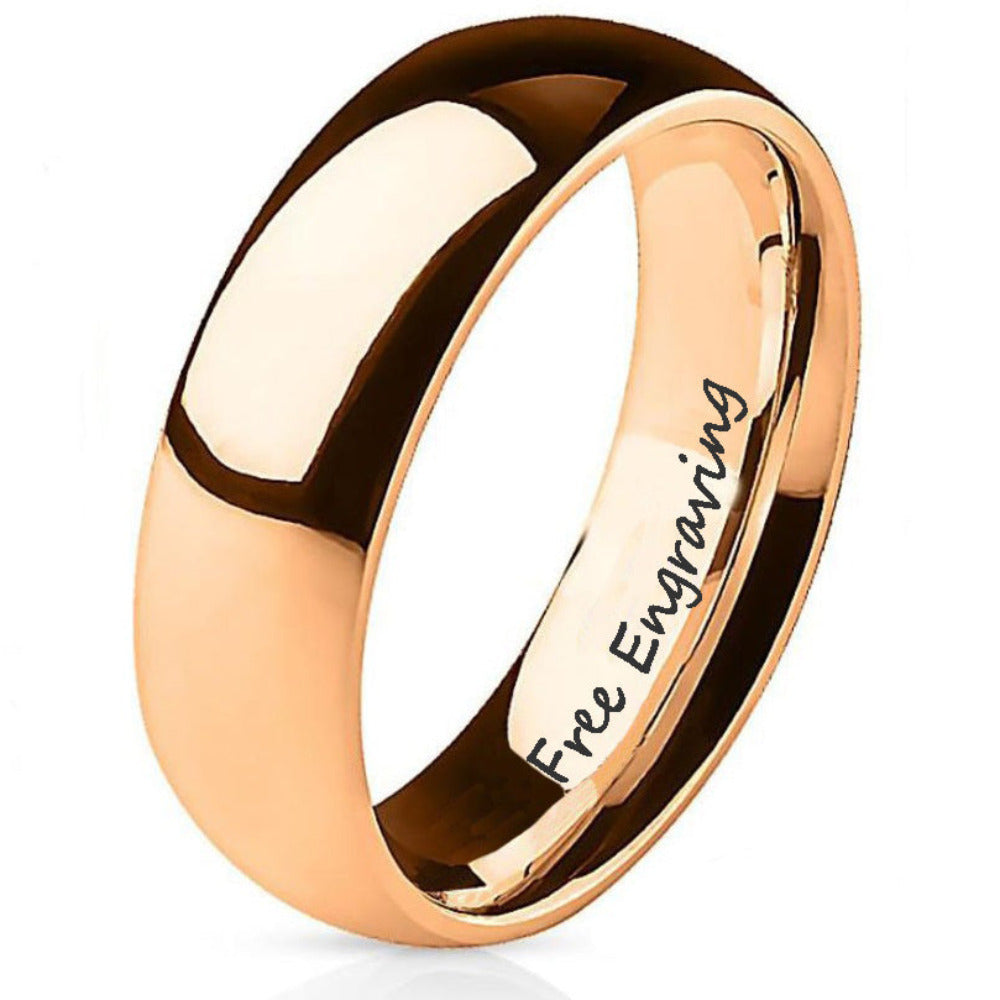Engraved Men's Rose Gold Promise Ring - Engraved Men's Ring