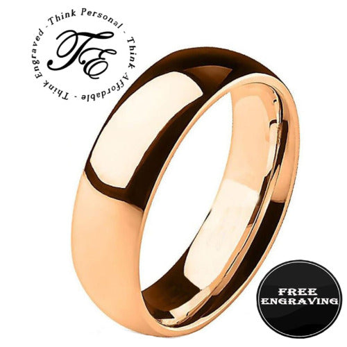 Engraved Men's Rose Gold Promise Ring - Engraved Men's Ring