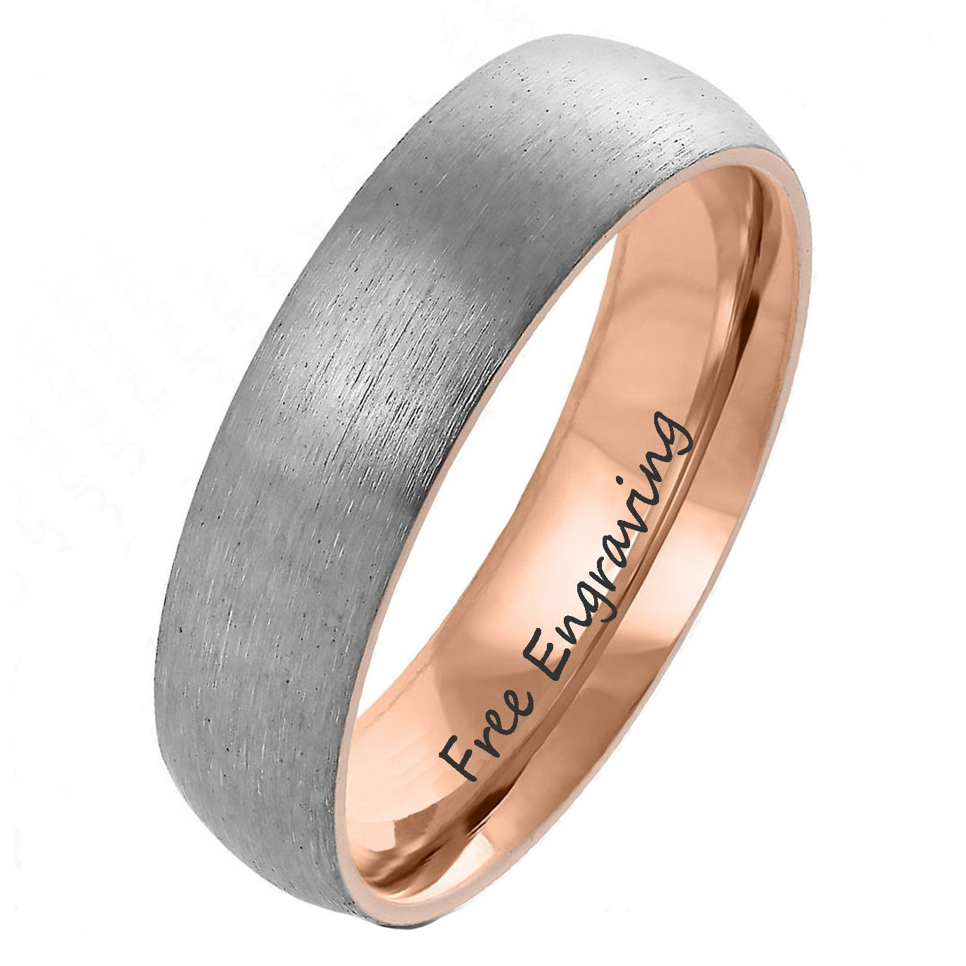 Personalized Women's Titanium Promise Ring - Rose Gold Over Titanium