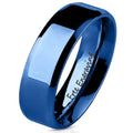 Men's Custom Engraved Blue Promise Ring - Personalized Handwriting Ring For Guy's