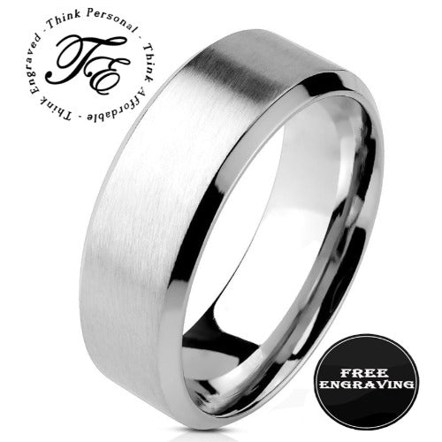 Engraved Men's Silver Promise Ring - Engraved Men's Ring