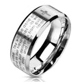 Personalized The Lord's Prayer Purity Ring Christian Cross Prayer Ring