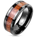 Custom Engraved Men's Black Wood Promise Ring - Wood Promise Ring For Guys