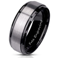 Personalized Men's Brushed Steel Real Tungsten Promise Ring - Handwriting Ring