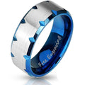 Personalized Men's Gold Notched Wedding Ring - Engraved Handwriting Wedding Ring