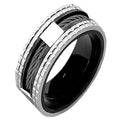 Personalized Men's Promise Ring - Double Wire Cable Inlay Stainless Steel