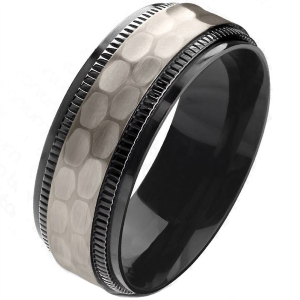 Personalized Men's Titanium Promise Ring - Engraved Men's Promise Ring