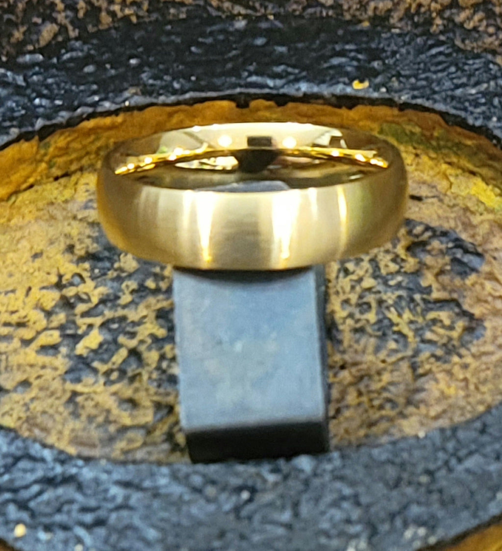 Custom Engraved Men's Matte Gold Promise Ring - Personalized Promise Ring For Him