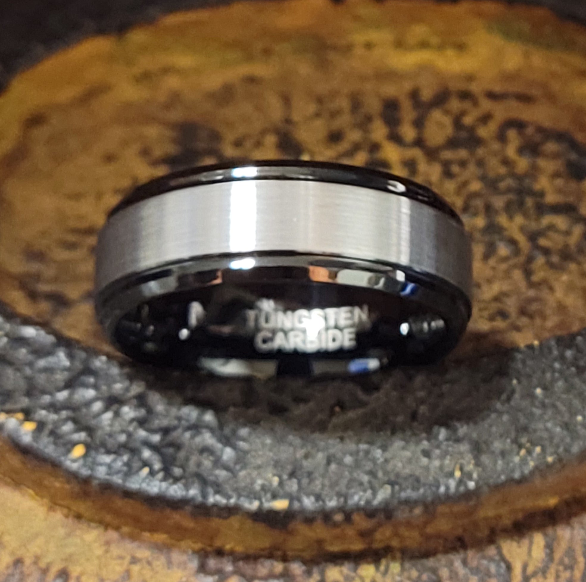Personalized Men's Brushed Steel Real Tungsten Promise Ring - Handwriting Ring