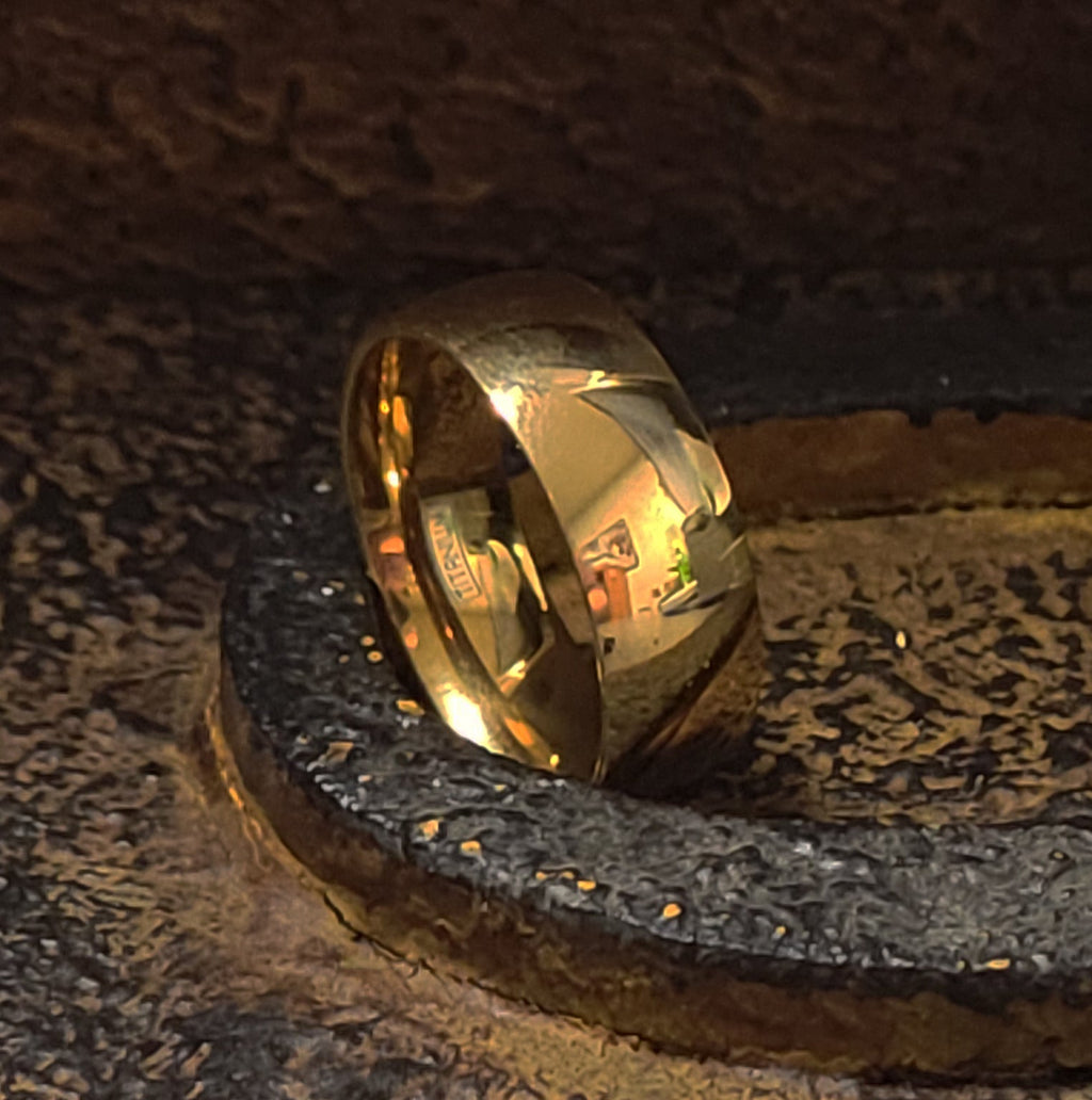 Engraved Men's Gold Titanium Promise Ring - Promise Ring For Guys