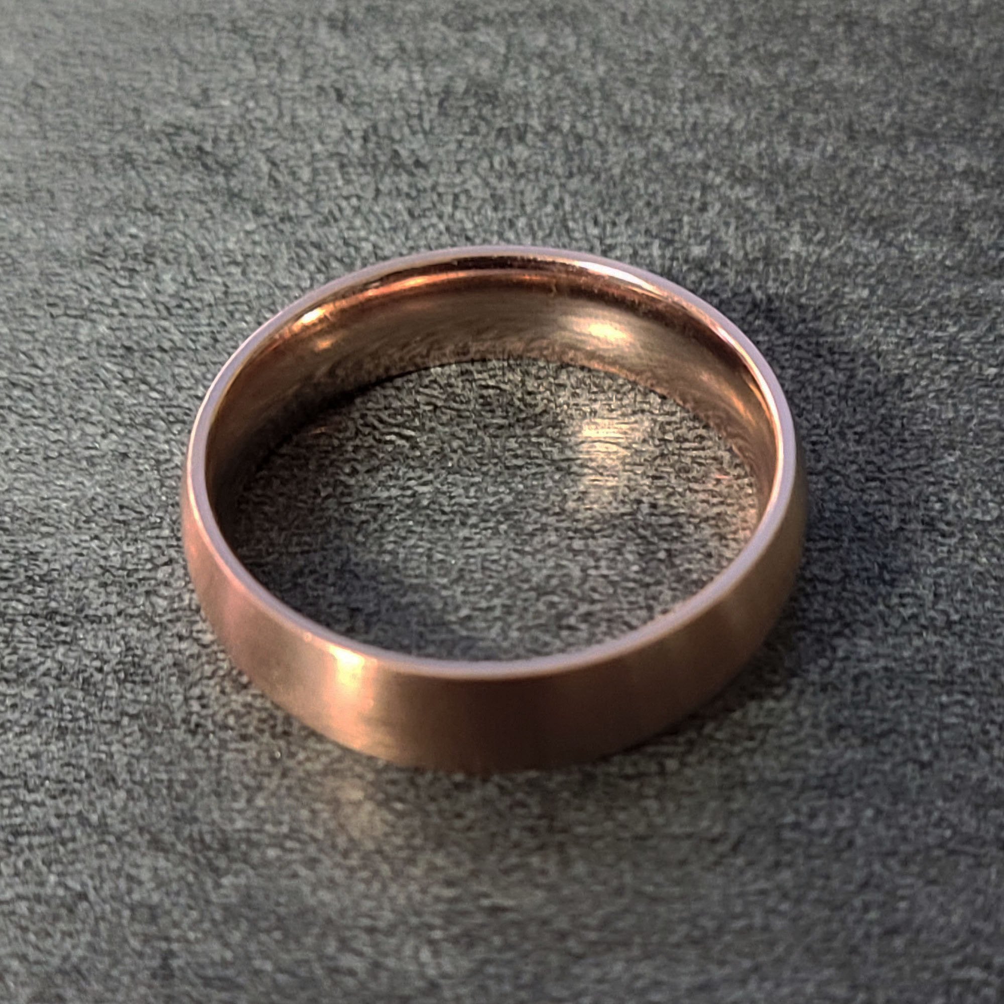 Personalized Men's Promise Ring - Matte Rose Gold Coated Stainless Steel