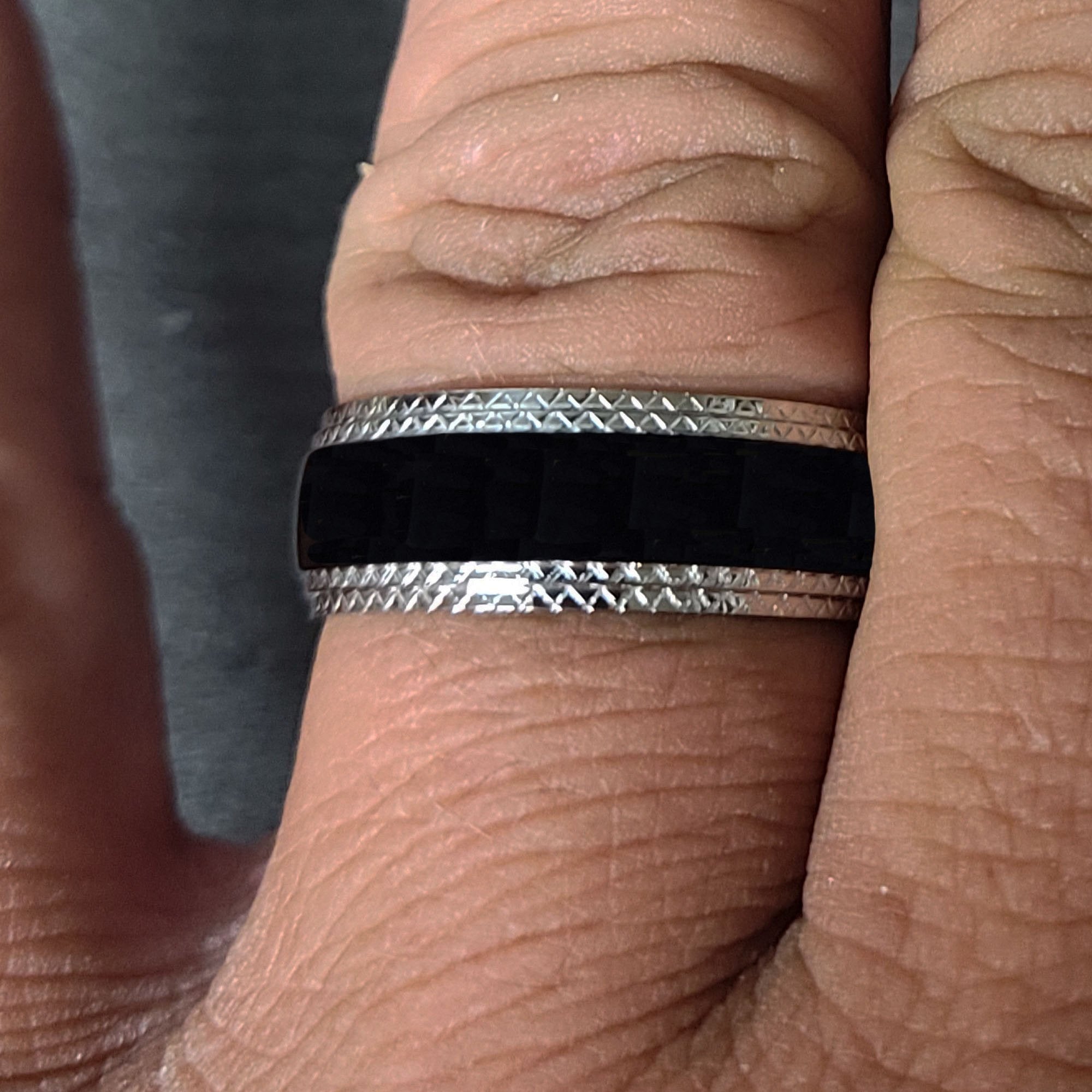 Personalized Men's Promise Ring Stainless Steel X-Band Guys Promise Ring