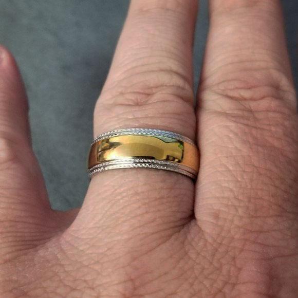 Personalized Men's Promise Ring - Xband 14k Gold Over Stainless Steel