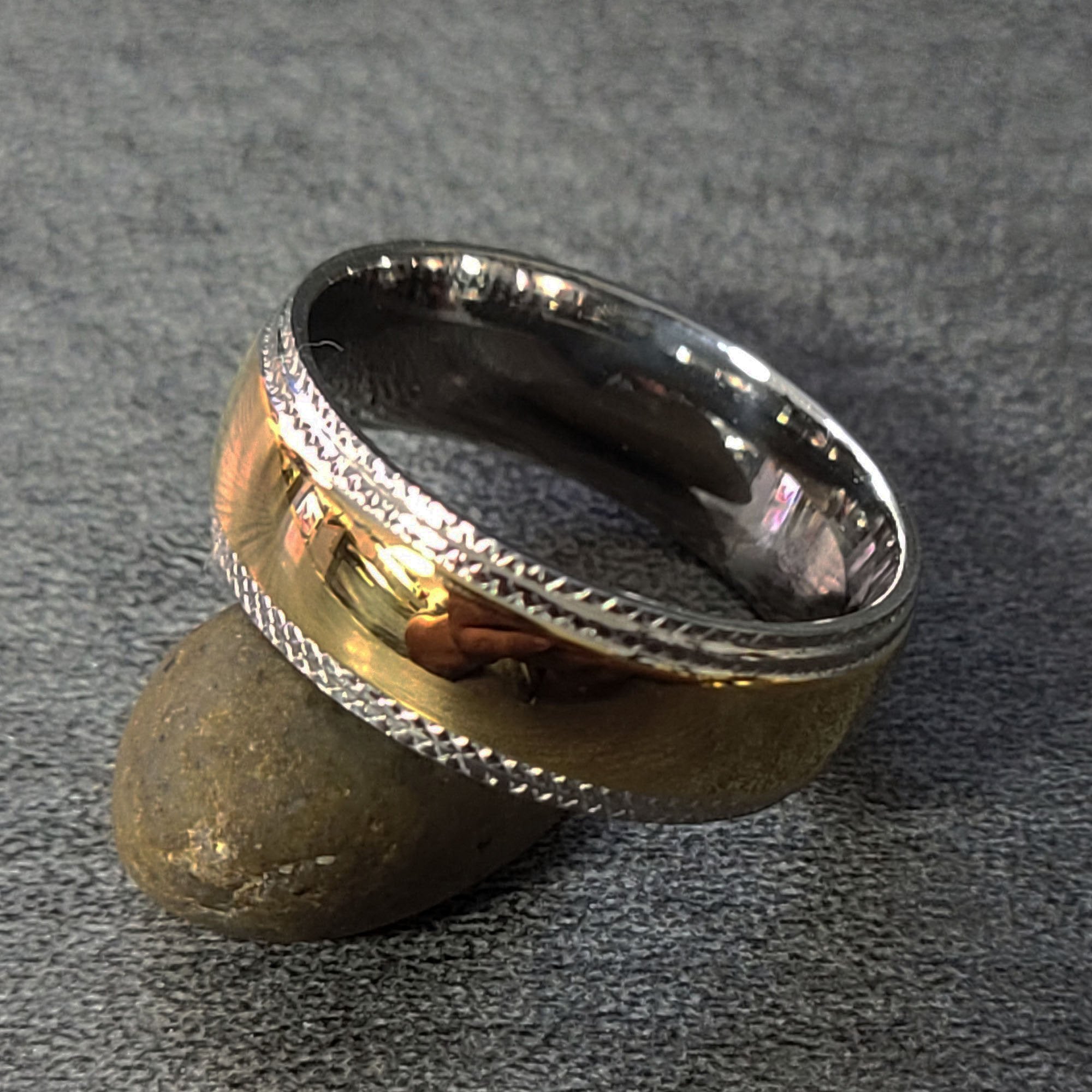 Personalized Men's Promise Ring - Xband 14k Gold Over Stainless Steel