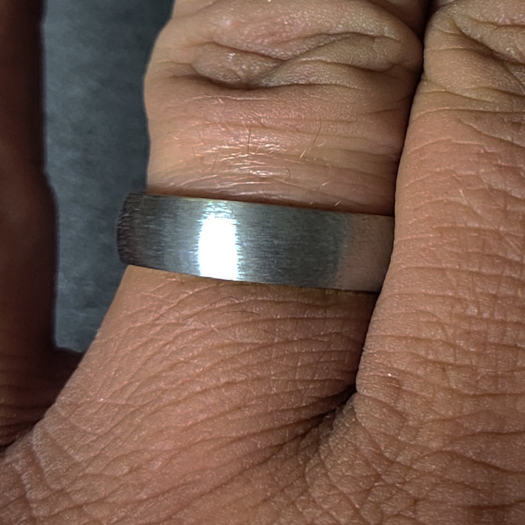 Personalized Men's Titanium Promise Ring - Dome Band Brushed Steel