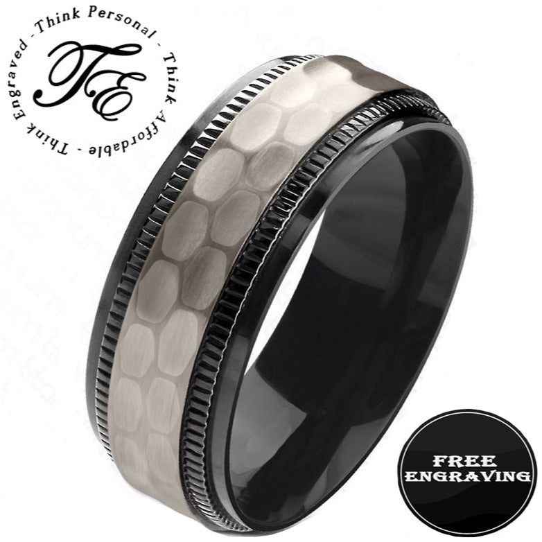 Personalized Men's Titanium Promise Ring - Engraved Men's Promise Ring