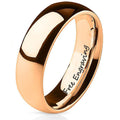 Engraved Men's Rose Gold Wedding Ring Band - Engraved Men's Ring