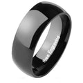 Engraved Men's Black Wedding Ring - Engraved Men's Ring Handwriting Ring