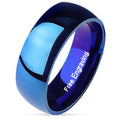 Engraved Men's Blue Wedding Band - Engraved Blue Wedding Ring