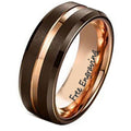 Custom Engraved Men's Brass Copper Tungsten Wedding Ring - Personalized Handwriting Ring