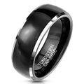 Personalized Men's Black Traditional Promise Ring - Engraved Tungsten Promise Ring
