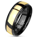 Personalized Men's Gold Tungsten Promise Ring - Engraved Tungsten Handwriting Ring