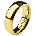 Engraved Men's Gold Titanium Wedding Ring - Wedding Ring For Him