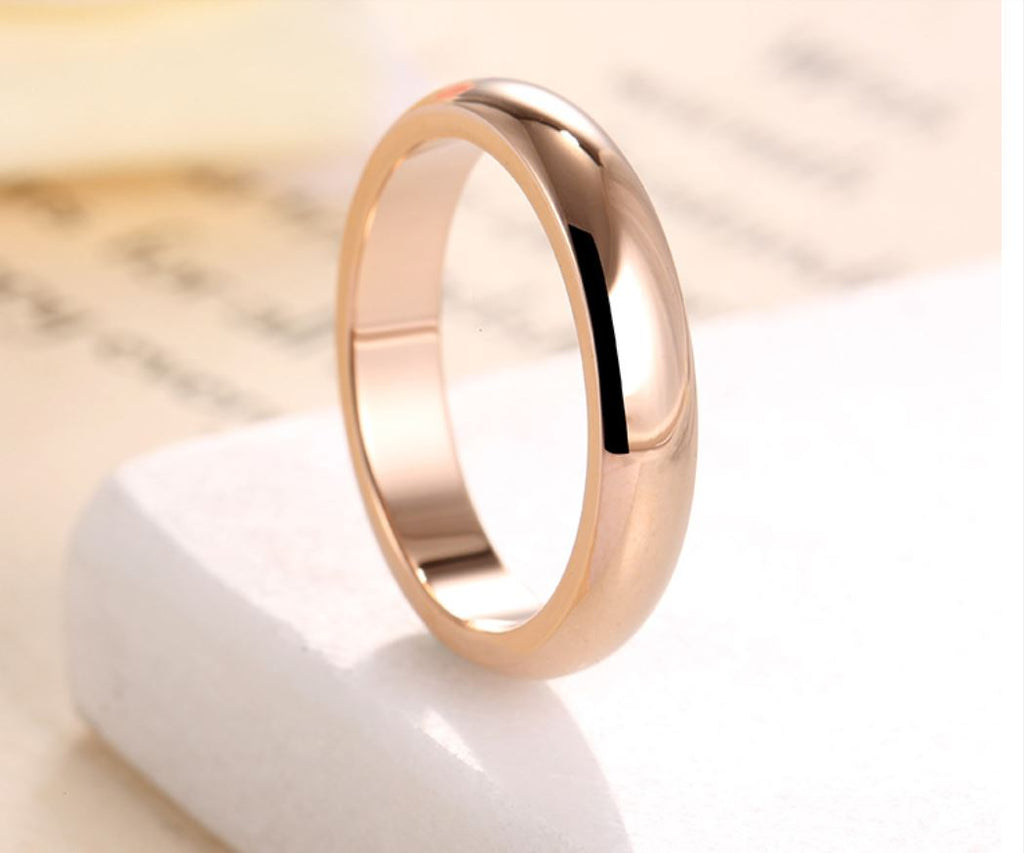 Engraved Men's Rose Gold Wedding Ring Band - Engraved Men's Ring